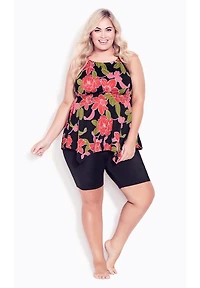 Avenue Women's Handkerchief Print Tankini Top