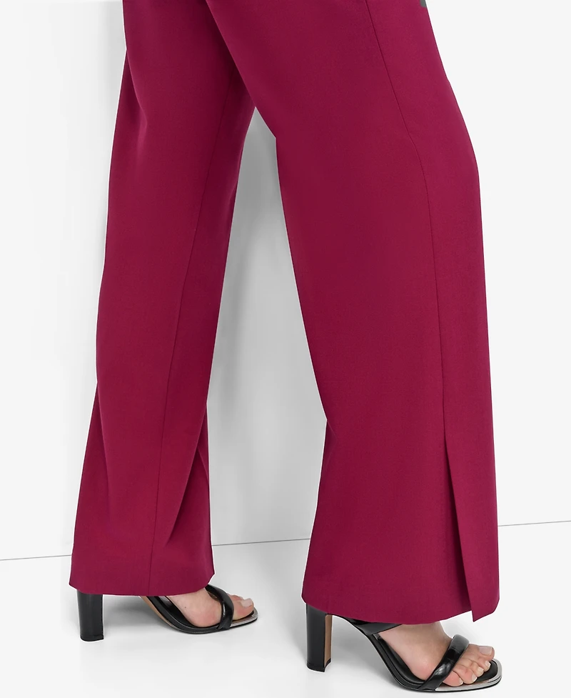 Dkny Women's High Rise Front-Zip Flared-Leg Pants