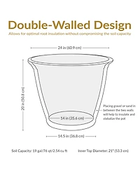 Indoor/Outdoor Patio, Garden, or Porch Weather-Resistant Double-Walled Anjelica Flower Pot Planter