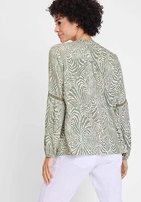 Olsen Women's Neo Animal Print Tunic Blouse
