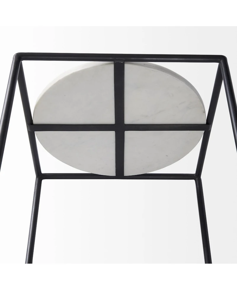 Marble Round End Table for Living Room or Bedroom Decor