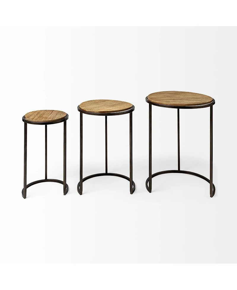 Solid Wood Round End Tables Set – Ideal for Modern and Rustic Interiors