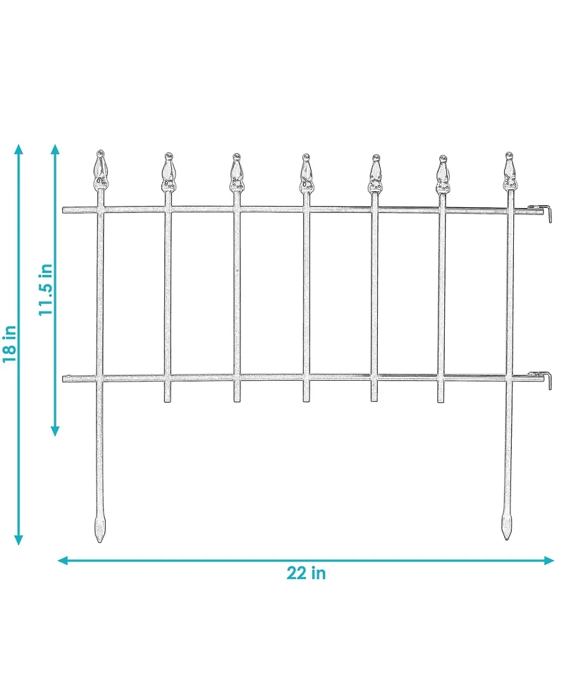 Outdoor Lawn and Garden Metal Roman Style Decorative Border Fence Panel Set