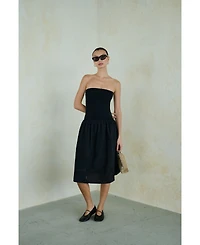 WeWoreWhat Women's Ribbed Cotton Midi Dress