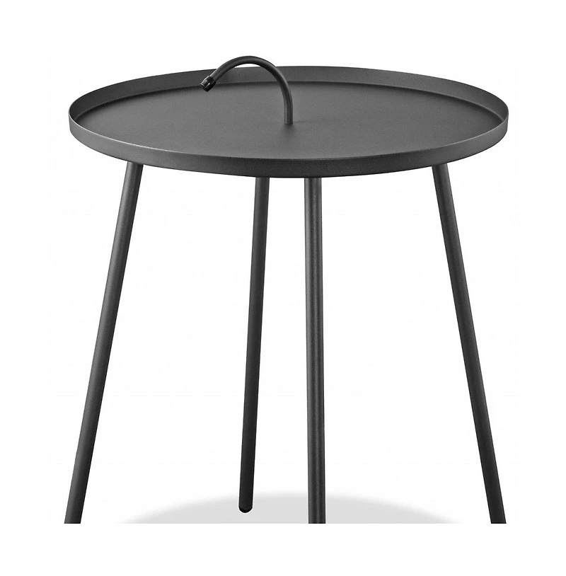 Contemporary Round Accent Table in Stainless Steel