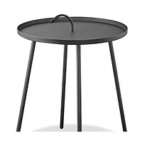 Contemporary Round Accent Table in Stainless Steel