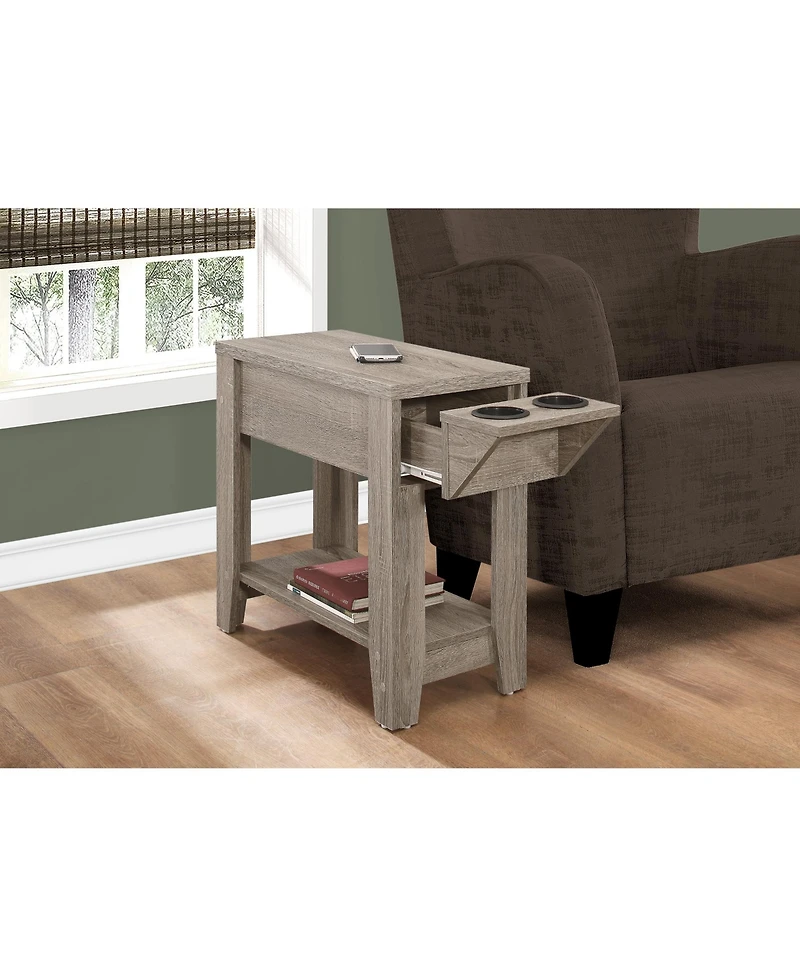 Rustic Wooden End Table with Lower Display Shelf