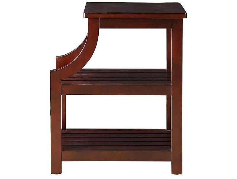 Modern Wooden End Table with Usb Ports and Storage Compartment
