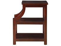 Modern Wooden End Table with Usb Ports and Storage Compartment