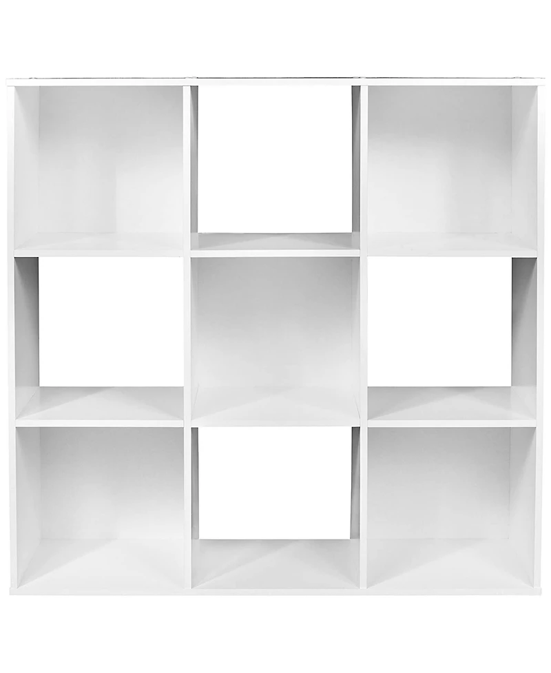 ClosetMaid 9 Cube Wood Stackable Open Bookcase Display Shelf Organizer, White