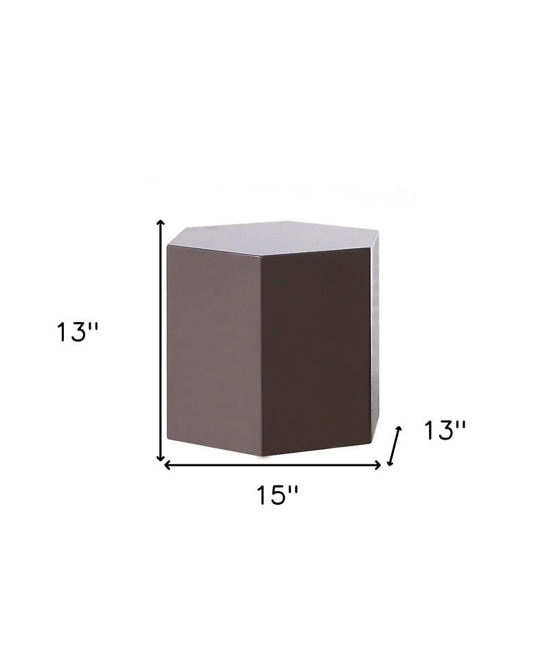 Modern High Gloss Hexagonal End Table for Living Room or Bedroom