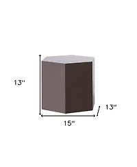 Modern High Gloss Hexagonal End Table for Living Room or Bedroom