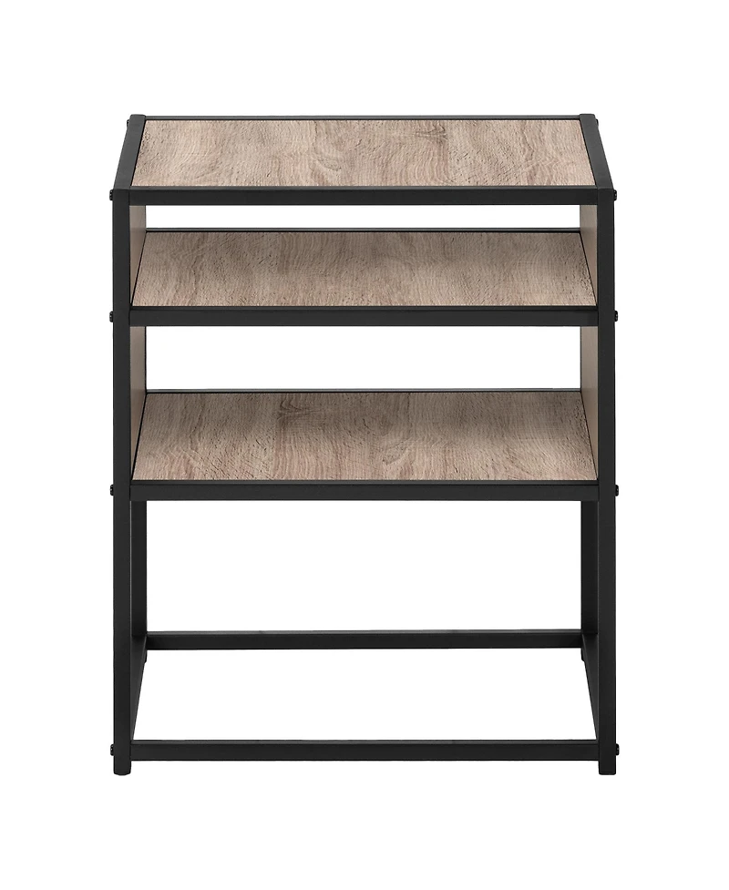 Modern End Table with Two Open Shelves for Display & Storage
