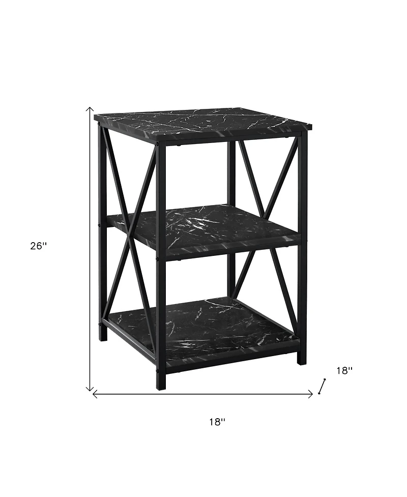 Space-Saving End Table with Two Shelves – Perfect for Small Living Rooms or Bedrooms
