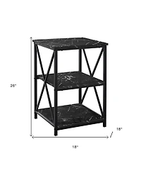 Space-Saving End Table with Two Shelves – Perfect for Small Living Rooms or Bedrooms