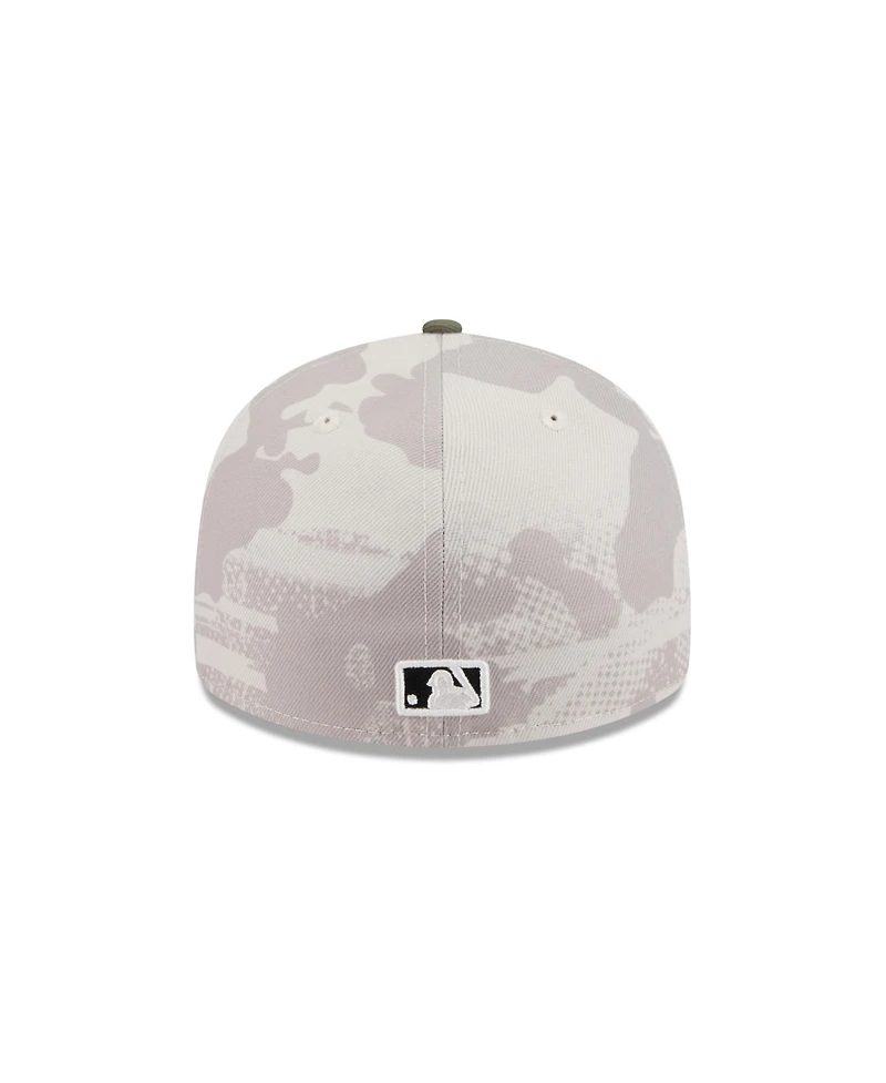 New Era Men's Light Beige/Olive Detroit Tigers 2025 Armed Forces Day Low Profile 59FIFTY Fitted Hat
