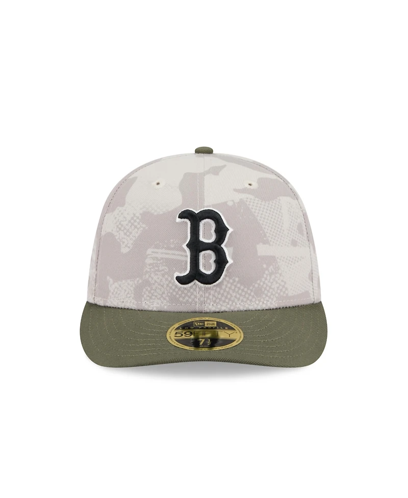 New Era Men's Light Beige/Olive Boston Red Sox 2025 Armed Forces Day Low Profile 59FIFTY Fitted Hat