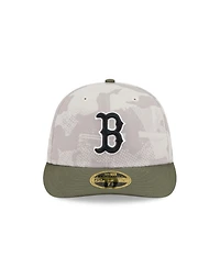 New Era Men's Light Beige/Olive Boston Red Sox 2025 Armed Forces Day Low Profile 59FIFTY Fitted Hat
