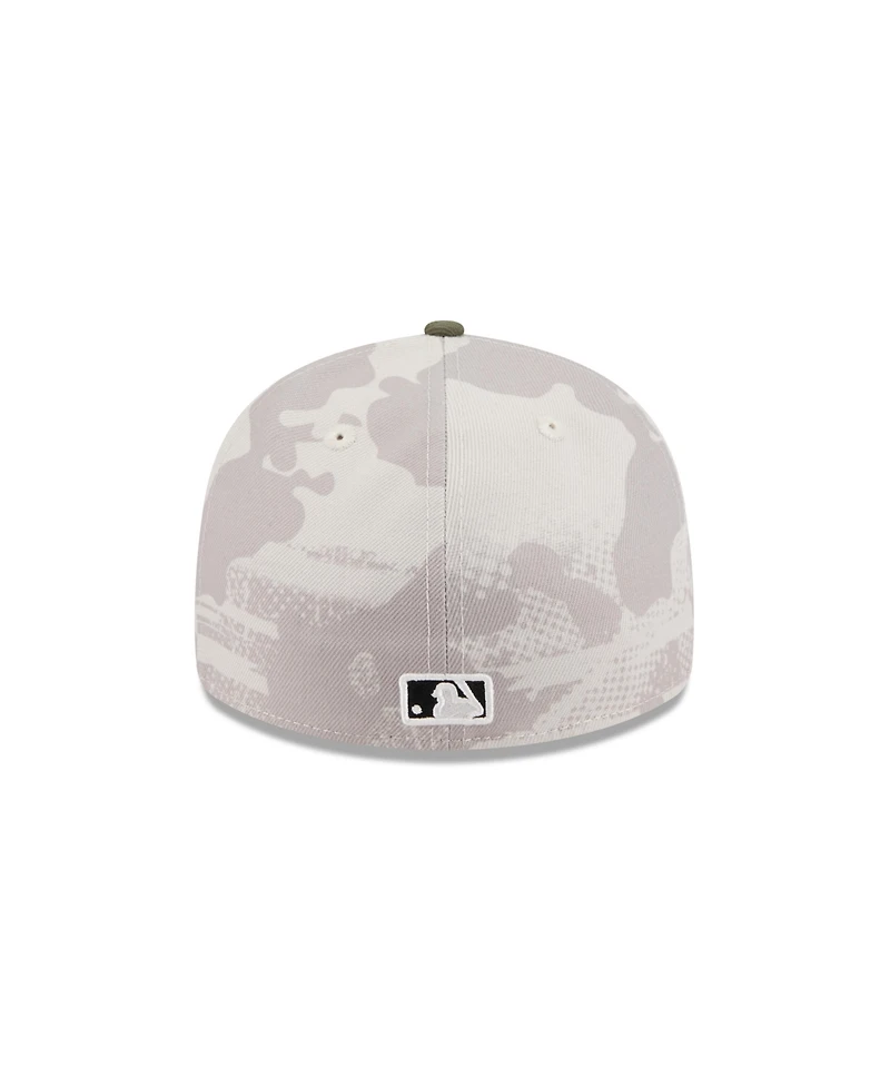 New Era Men's Light Beige/Olive Los Angeles Angels 2025 Armed Forces Day Low Profile 59FIFTY Fitted Hat