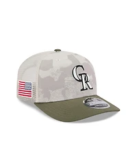 New Era Men's Light Beige/Olive Colorado Rockies 2025 Armed Forces Day 9SEVENTY Adjustable Hat
