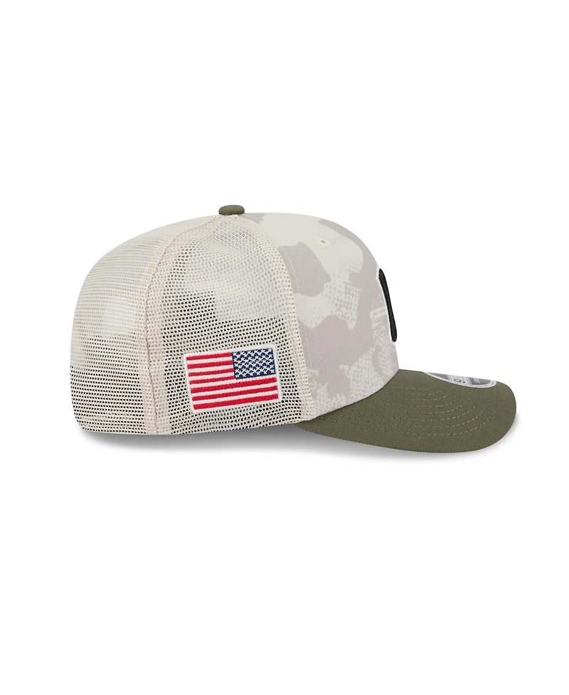 New Era Men's Light Beige/Olive Cleveland Guardians 2025 Armed Forces Day 9SEVENTY Adjustable Hat