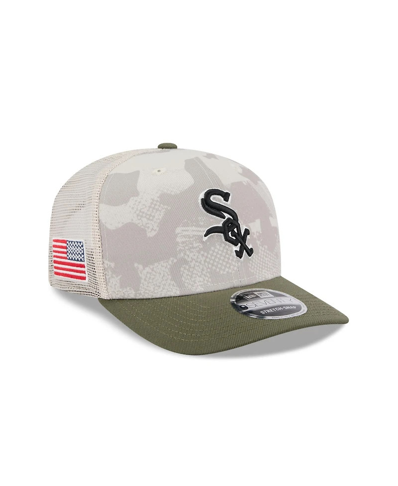 New Era Men's Light Beige/Olive Chicago White Sox 2025 Armed Forces Day 9SEVENTY Adjustable Hat