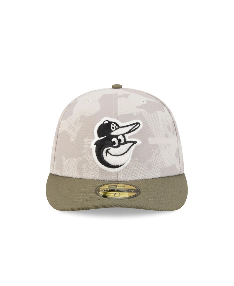 New Era Men's Light Beige/Olive Baltimore Orioles 2025 Armed Forces Day 59FIFTY Fitted Hat