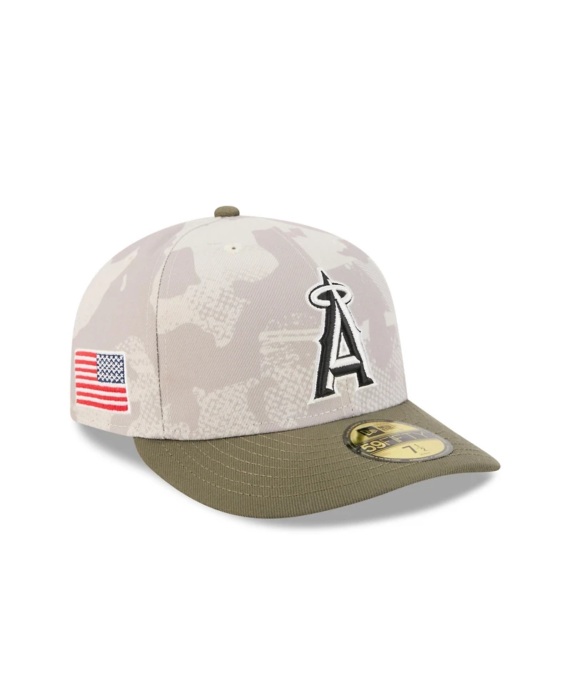 New Era Men's Light Beige/Olive Los Angeles Angels 2025 Armed Forces Day 59FIFTY Fitted Hat