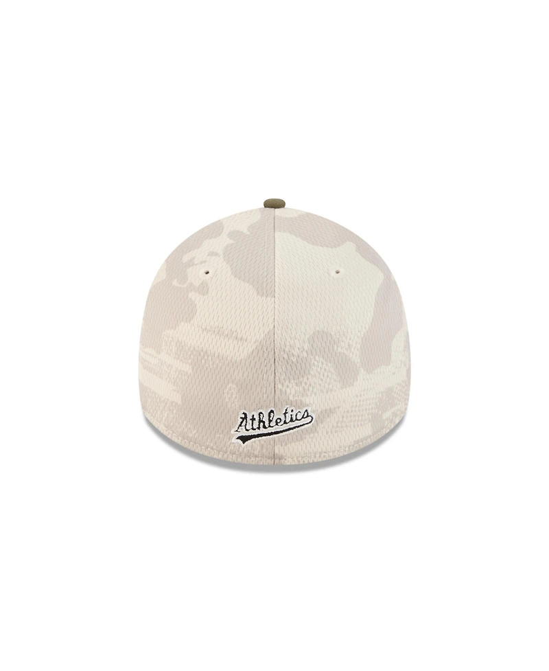 New Era Men's Light Beige/Olive Athletics 2025 Armed Forces Day 39THIRTY Flex Hat
