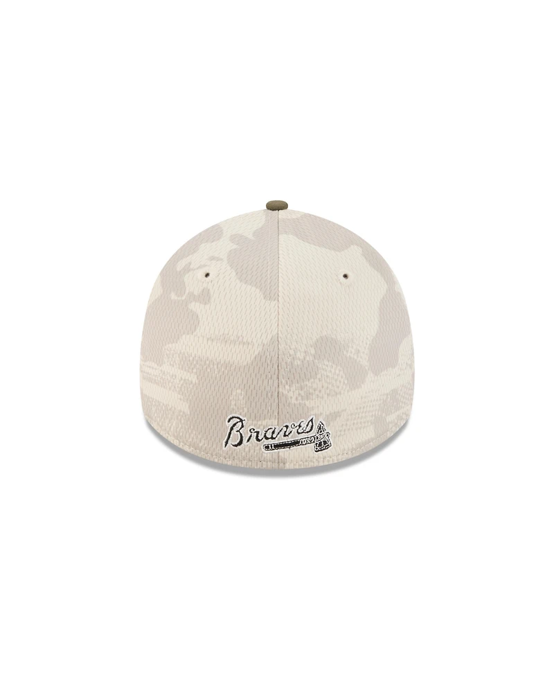 New Era Men's Light Beige/Olive Atlanta Braves 2025 Armed Forces Day 39THIRTY Flex Hat