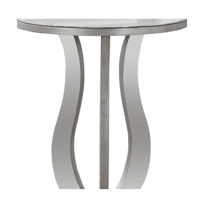 Modern Farmhouse End Table with Glass Top and Glass Frame