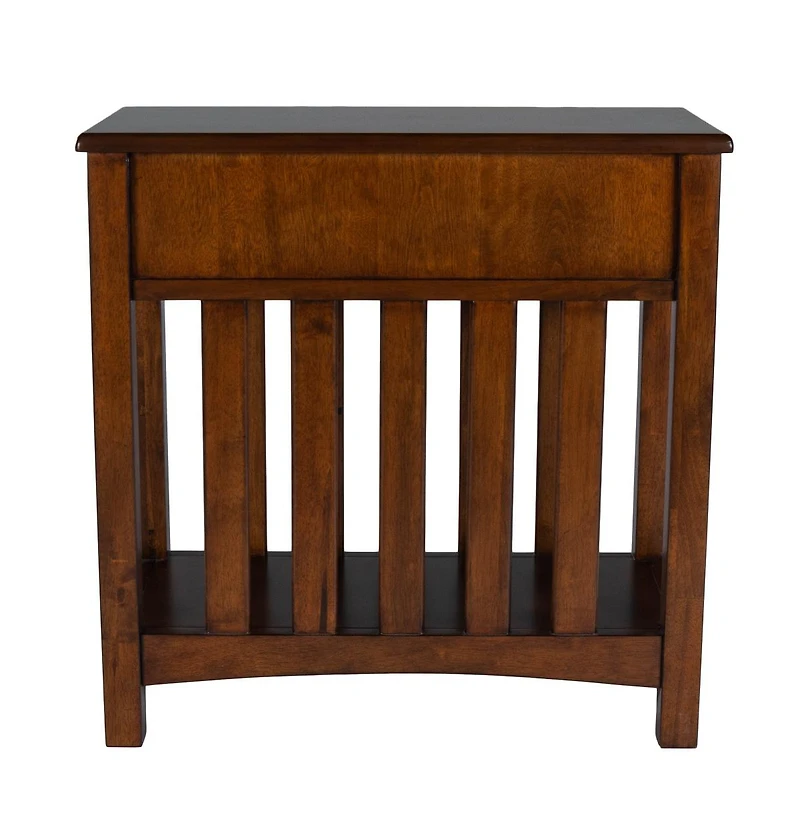 Contemporary Rectangular Side Table with Drawer & Display Shelf