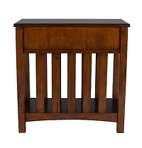 Contemporary Rectangular Side Table with Drawer & Display Shelf