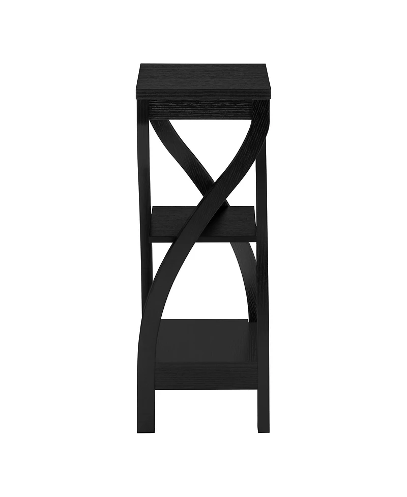 Wood Square End Table with Two Shelves – Functional and Stylish Storage Solution for Living Room