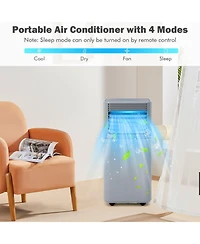 8000 Btu Portable Air Conditioner, 3-in-1 Ac Unit with Dehumidifier, Fan, and 24H Timer, Cools Rooms up to 230 Sq.Ft, Sleep Mode, Adjustable Exhaust