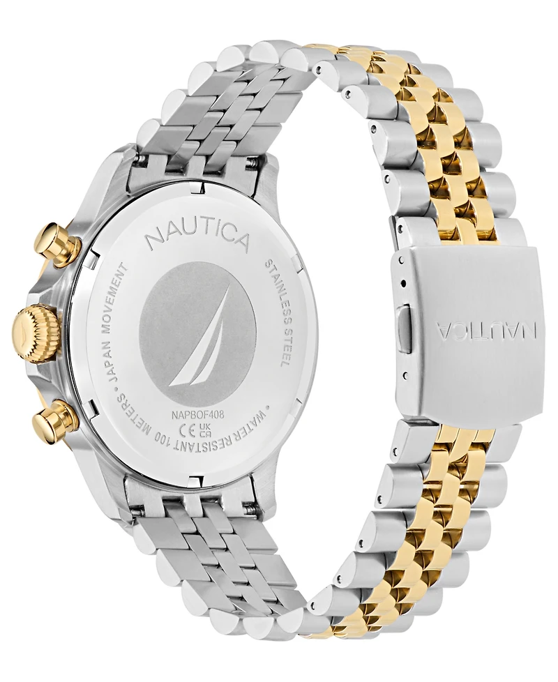 Nautica Men's Chronograph or Date Two-Tone Stainless-Steel Watch, 45mm