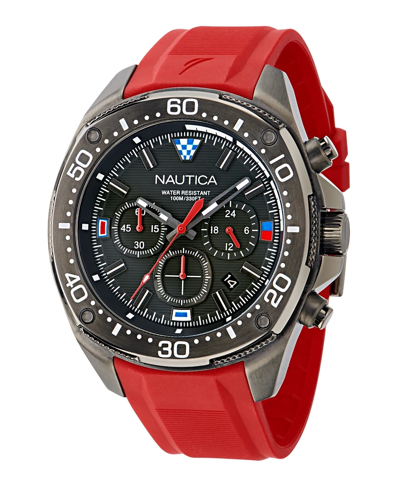 Nautica Men's Chronograph Multi Silicone Watch Set, 46mm