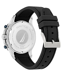 Nautica Men's Chronograph Black Silicone Watch Set, 44mm