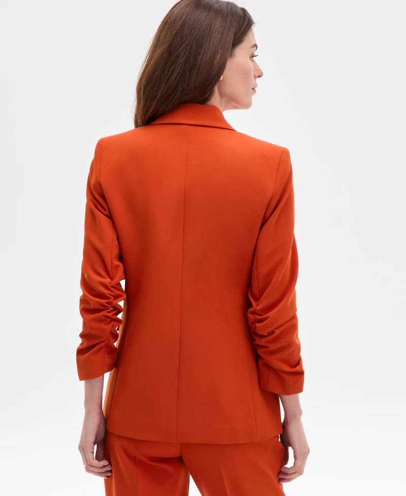 Tahari Asl Women's Double-Breasted Ruched-Sleeve Jacket