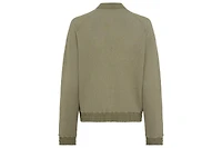 Olsen Women's Mixed Media Zip Front Bomber Jacket