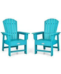 Gymax Set of 2 Kids Patio Adirondack Chair Armchair Weather Resistance Outdoor