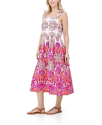 Fever Women's Sleeveless Bow Tie Straps Midi Dress