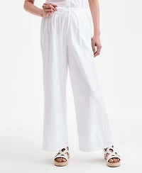 Style & Co Women's Cotton Eyelet Pull-On Wide-Leg Pants, Exclusively at Macy's