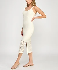 Invitee Juniors' V-Neck Sleeveless Bodycon Crochet Dress