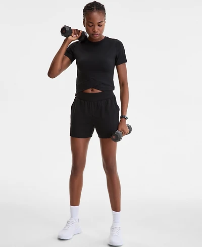 Id Ideology Women's High-Rise Relaxed Shorts, Exclusively at Macy's
