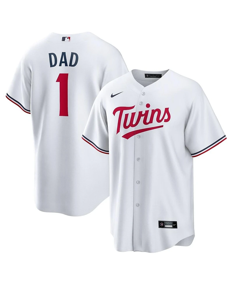 Nike Men's White Minnesota Twins 1 Dad Home Replica Jersey