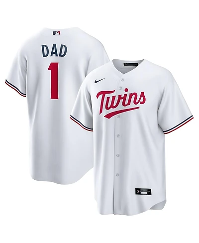 Nike Men's White Minnesota Twins 1 Dad Home Replica Jersey