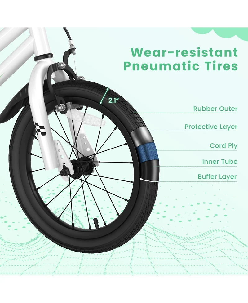 16 Inch Kids Bike with Removable Training Wheels