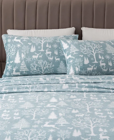 Linery & Co. Ultra-Soft Printed Velvet Plush Sheet Set