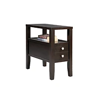 End Table with Two Drawers for Living Room or Bedroom Storage
